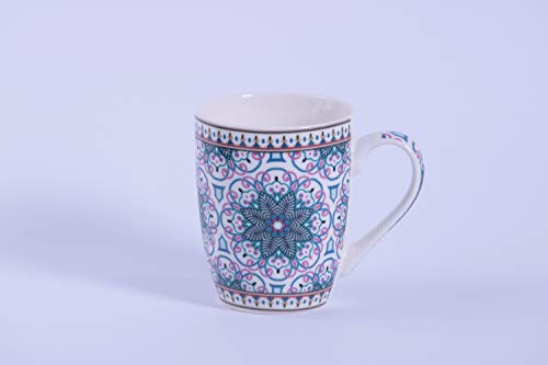 Homevibes Homevibes Set De 3 Taza Mug De Desayuno con Estampado Mandalas, Taza Mug De Cafe o Te con Relieve