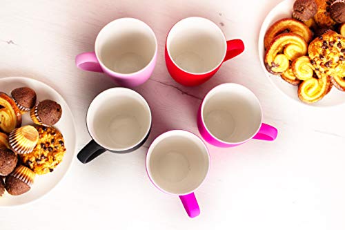 Homevibes Juego De 4 Tazas De Ceramica De Desayuno, Tazas para Infusiones, Taza Mug Ceramica, Set de 4 Tazas para Cafe o Te