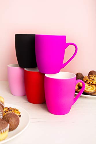 Homevibes Juego De 4 Tazas De Ceramica De Desayuno, Tazas para Infusiones, Taza Mug Ceramica, Set de 4 Tazas para Cafe o Te