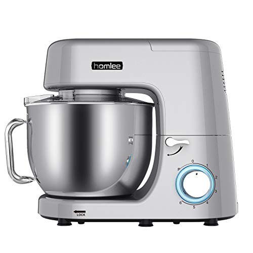 Homlee 1800W Profesional Batidoras Amasadora Repostería, Robot de cocina Automática Multifuncional, Amasadora de Bajo Ruido para Repostería Alta potencia Amasadora con Recipiente de 7,2L