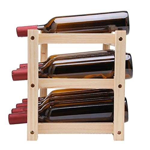 HONG-YANG Botella de Vino Rack Restaurante Wine Rack Menage Salón Decoración de Madera Maciza Wine Rack Wine Rack Artículos cotidianos