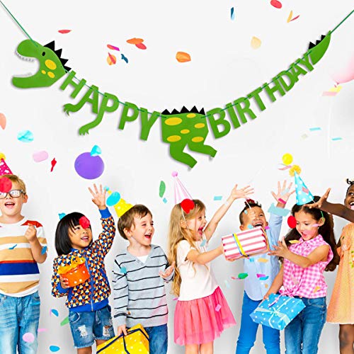 HONGXIN-SHOP Pancarta de Feliz Cumpleaños de Dinosaurio Happy Birthday Banner para Niños Niño Feliz Cumpleaños Decoracion