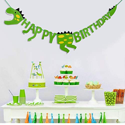 HONGXIN-SHOP Pancarta de Feliz Cumpleaños de Dinosaurio Happy Birthday Banner para Niños Niño Feliz Cumpleaños Decoracion