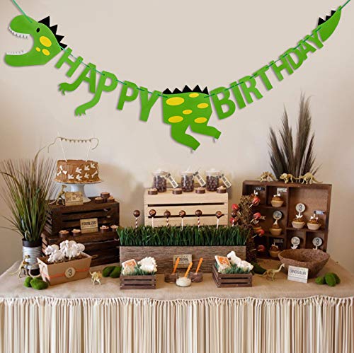 HONGXIN-SHOP Pancarta de Feliz Cumpleaños de Dinosaurio Happy Birthday Banner para Niños Niño Feliz Cumpleaños Decoracion