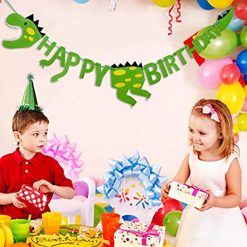 HONGXIN-SHOP Pancarta de Feliz Cumpleaños de Dinosaurio Happy Birthday Banner para Niños Niño Feliz Cumpleaños Decoracion