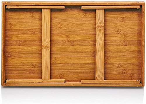 HOOM Bandeja para Cama Plegable, Mesa Desayuno con Patas Plegables Mesa Madera 50 * 30 * 22cm Tablet de Cama Plegable (Bambu)