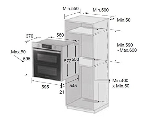 Horno multifunción empotrable Samsung NV75N5671RS acabado inoxidable antihuellas de 56 cm