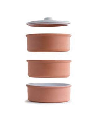 HostelNovo Germinador de Semillas de cerámica Natural - 3 Niveles con amplío Almacenamiento para Las Semillas - Medidas 17 x 19 cm