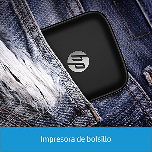 HP Sprocket - Impresora fotográfica portátil (impresión sin tinta, Bluetooth, 5 x 7.6 cm impresiones) color negro