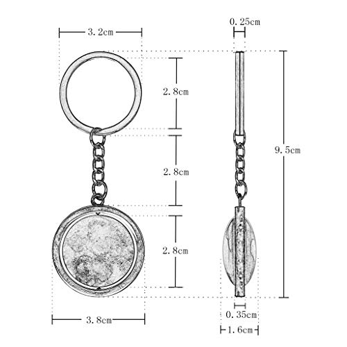 Hqiyaols Keychain Brasil Pan de Azúcar Montaña Río de Janeiro Cristal Girar Acero Inoxidable Llavero Viajes Ciudad Recuerdo Llavero