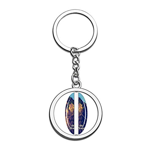 Hqiyaols Keychain Brasil Pan de Azúcar Montaña Río de Janeiro Cristal Girar Acero Inoxidable Llavero Viajes Ciudad Recuerdo Llavero