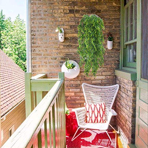 HUAESIN 2pcs Plantas Artificiales Colgantes Decoracion 115cm Plastico Enredaderas Artificial Hiedra Guirnalda Hojas Verde Helecho Boston para Exterior Interior Maceta Potos Pared Balcon Pared Patio