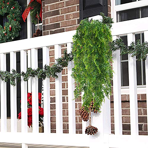 HUAESIN 2pcs Plantas Artificiales Colgantes Decoracion 115cm Plastico Enredaderas Artificial Hiedra Guirnalda Hojas Verde Helecho Boston para Exterior Interior Maceta Potos Pared Balcon Pared Patio