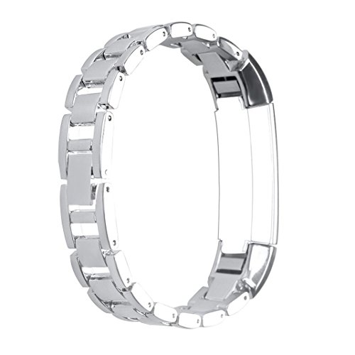 HuaForCity Bandas para Fitbit Alta/HR, Repuesto Metal Acero Inoxidable Correa de Pulsera Correa de Reloj Acces para Fitbit Alta/HR, Plata