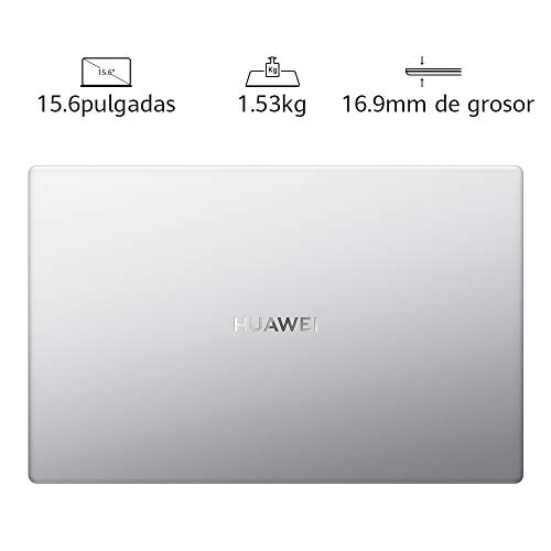 Huawei Matebook D15 - Ordenador Portátil de 15.6'' FullHD (AMD Ryzen 5 3500u, Multi-Screen Collaboration, 8GB RAM, 256GB SSD. Windows 10 Home), Mystic Silver, Teclado Qwerty Español