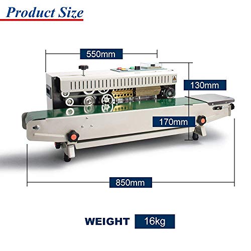 HUKOER Máquina de sellado continuo FR-900 Automático Continuo Horizontal Bolsa de plástico Sellador de sellado Máquina Sellador de sellos Codificación