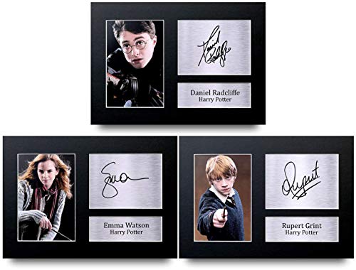 HWC Trading - Foto de Harry Potter el reparto firmado A4 impreso para regalos impresos, foto (A4, (sin marcar), todos los 3)