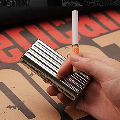 HXHX Estuche de Cigarrillos Corrugado Durable Metal Cobre Puro Control de Tabaco Estuches de Cigarrillos Exquisita Caja de Soporte para Cigarrillos 10 Palos