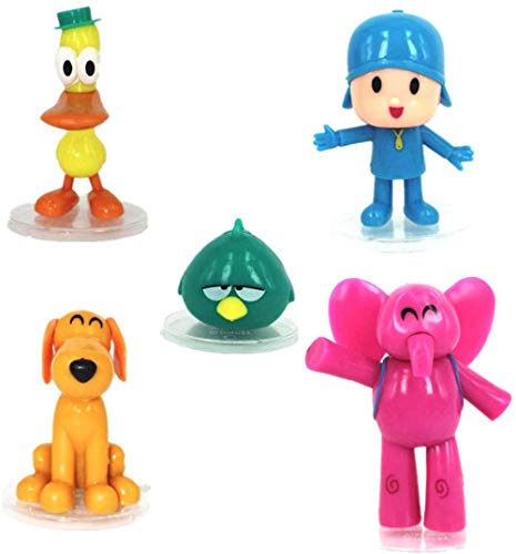 HYHSM Dibujos Animados Pocoyo Zinkia PVC Doll Figuras de acción Juguete para niños Regalo de cumpleaños 5 Piezas / Bolsa pequeña P Youyou Doll