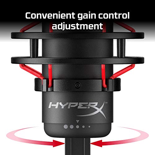 HyperX QuadCast Table Microphone Negro, Rojo - Micrófono (Table Microphone, -36 dB, 20-20000 Hz, 16 bit, 48 kHz, Alámbrico)