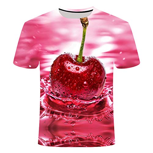 HYTR 3D Camisetas Ropa De Hombre Y Mujer Que Vende Camiseta De Hombre De Moda con Estampado De Manzano En 3D Camiseta De Manga Corta De Verano Top XL