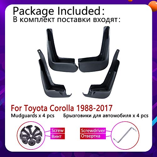 HZHAOWEI , Para Toyota Corolla Altis E90 E100 E120 E130 E140 E170 1988~2017 Auto Fender Mud Guard Splash Flaps Mudguards Accesorios para Coche