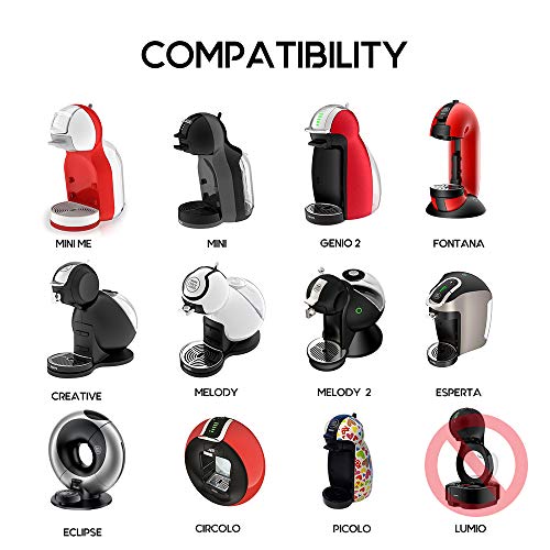 I Cafilas Cápsulas recargables Dolce Gusto, sabor reutilizable, cápsula de filtro compatible Dolce Gusto, sabor de acero inoxidable, cafeteras de 3 tazas + cuchara + cepillo Cápsula