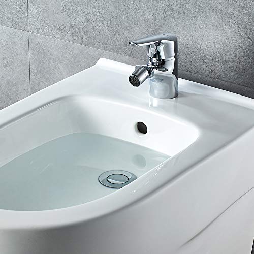 Ibergrif M15050 Roma, Bidé Baño Clásico, Mezclador Monomando para Lavabo, Cromo, Plata