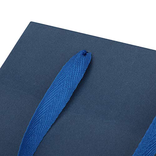 IBLUELOVER - 5 Bolsas Grandes de Regalo de Papel Kraft cuadradas con Asas, Bolsa de Regalo para Flor, Tartas, Fiestas, Bodas, cumpleaños, Navidad, Acción de Gracias, 30 x 30 x 30, Azul, Grand*5