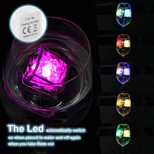 Ice Led Light – 24 unidades de cubitos de hielo LED multicolor, cambian de color