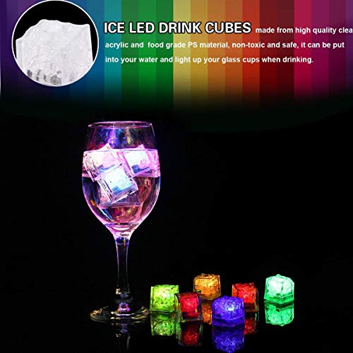 Ice Led Light – 24 unidades de cubitos de hielo LED multicolor, cambian de color