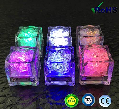 Ice Led Light – 24 unidades de cubitos de hielo LED multicolor, cambian de color