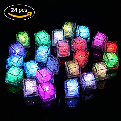 Ice Led Light – 24 unidades de cubitos de hielo LED multicolor, cambian de color