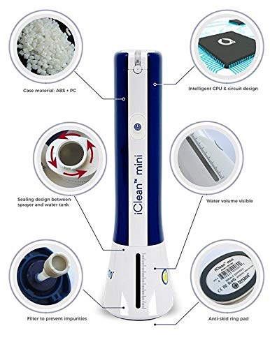 iClean Mini – Sistema de ozono en spray para todos los entornos domésticos apto para todo tipo de ambiente y superficie – desinfecta e higiénica al instante – Equipado con batería
