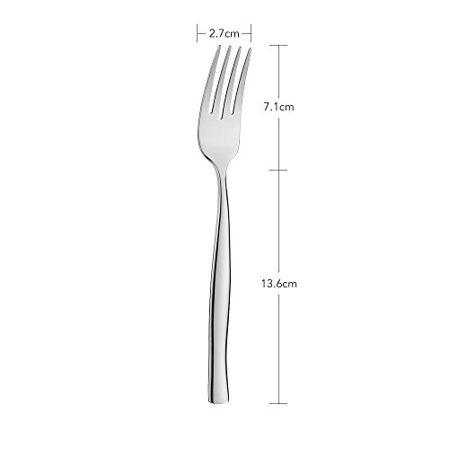 icxox Tenedores de Mesa Set de 6 Piezas, 20,7cm, Acero INOX 18/10 (Plateado)