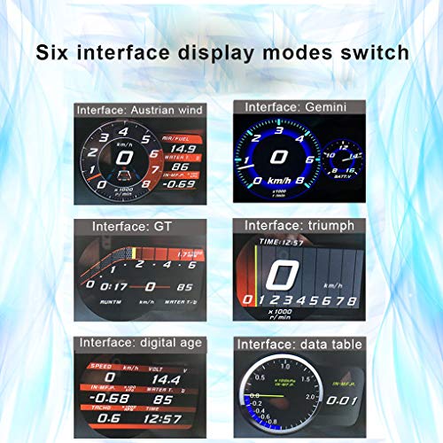 Idyandyan Herramienta de diagnóstico del vehículo Multifuncional Head-Up Coche OBD Digital velocímetro HUD Turbo Boost de Multifuncional presión del Metro del Exceso de Velocidad de Alarma