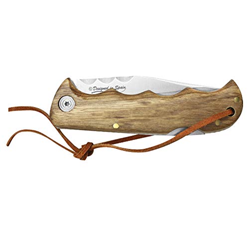 iFIELD Navaja de Madera Camper EL29036, con Mango de Madera Zebra de 10,8 cms, Total 20,5 cms, Incluye cordón, Herramienta de Camping para Pesca, Caza, Actividad Deportiva