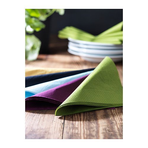 IKEA FANTASTISK - Servilletas de papel (50 unidades, 40 x 40 cm), color verde, verde, Paquete de 50