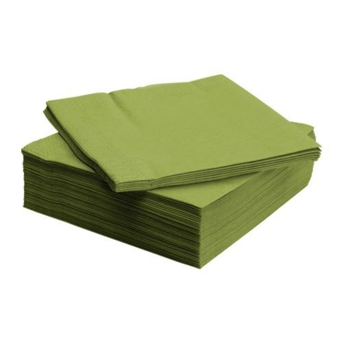 IKEA FANTASTISK - Servilletas de papel (50 unidades, 40 x 40 cm), color verde, verde, Paquete de 50