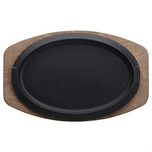 Ilsa Plato Ovalado Servir Cm 32 x 22 de Hierro Fundido esmaltada C/Bandeja de Madera