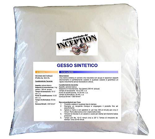 Inception Pro Infinite 1 kg del Mejor Yeso del Mercado - Yeso sintético - no tóxico - vertible - extraduro - Alta definición y Resistencia - Efecto Porcelana