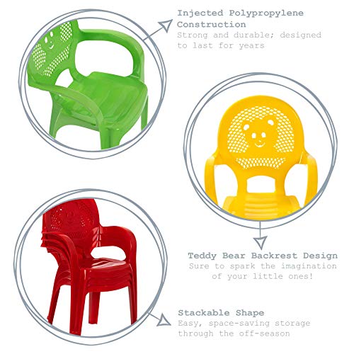 Inicio de plástico Jardín del oso de peluche Sillón de resol Mini Niños - Amarillo - Pack de 4