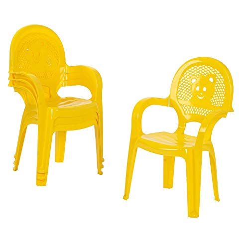 Inicio de plástico Jardín del oso de peluche Sillón de resol Mini Niños - Amarillo - Pack de 4