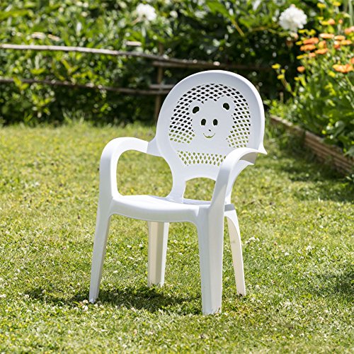 Inicio de plástico Jardín del oso de peluche Sillón de resol Mini Niños - Blanco