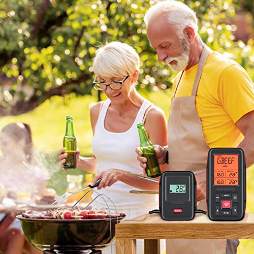 Inkbird IRF-2SA BBQ 500ft Termómetro inalámbrico para Carne con 2 sondas Asado Termómetro de Lectura instantánea Horno ahumador de Cocina al Aire Libre