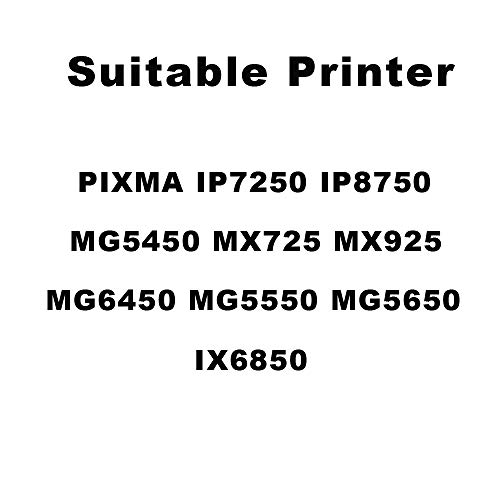 INKWAY PGI-550 CLI-551 - Cartuchos de tinta vacíos y recargables para impresoras Canon Pixma iP7250 MG5450 MG5550 IX6850 MX725 MX925 MG6450 MG5650 MG6650 (5 unidades)