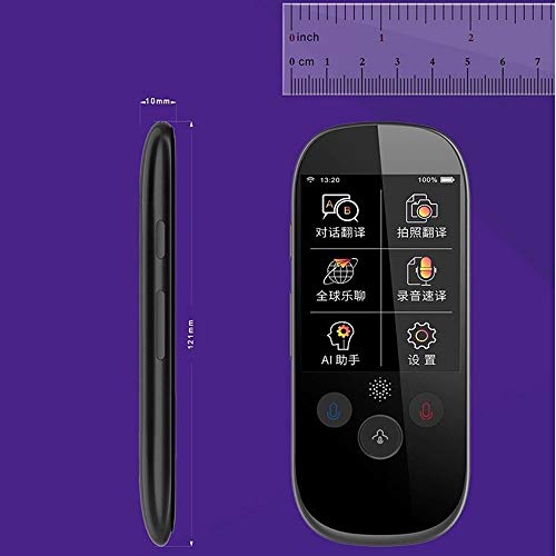 Intelligent Device Language Translator, Traductor De Dispositivos, AI Inteligente Dispositivo Traductor De La Lengua Con 2,4 Pulgadas De Alta Definición De Pantalla Táctil Soporta 75 Idiomas, 121 * 10