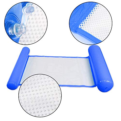 INTVN Hamaca Flotante, Cama Flotante de Agua, Hamaca Playa, Lago Piscina Tumbona, Hamaca Flotante Inflable del Agua, Cama Silla Creativa de Piscina, Sofá Plegable del Aire, Recliner (Azul Marino)