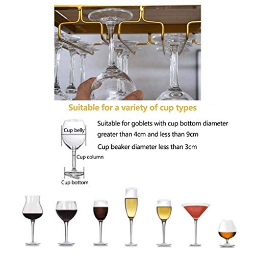 Invertida Wine Rack de Techo de Acero Inoxidable Estante del Vino DL Estante Bar Restaurante Lounge Bar Mobiliario de Cocina Sala de Estar Copa de Vino - 100 * 25 Cm, 120 * 25 Cm Oro/Negro