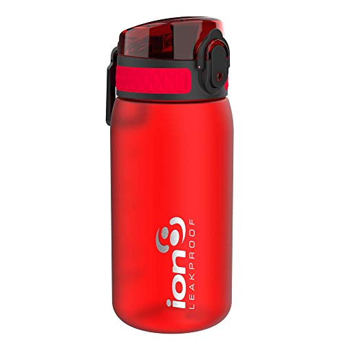 Ion8 Botella Agua Niños Sin Fugas, Sin BPA, Rojo